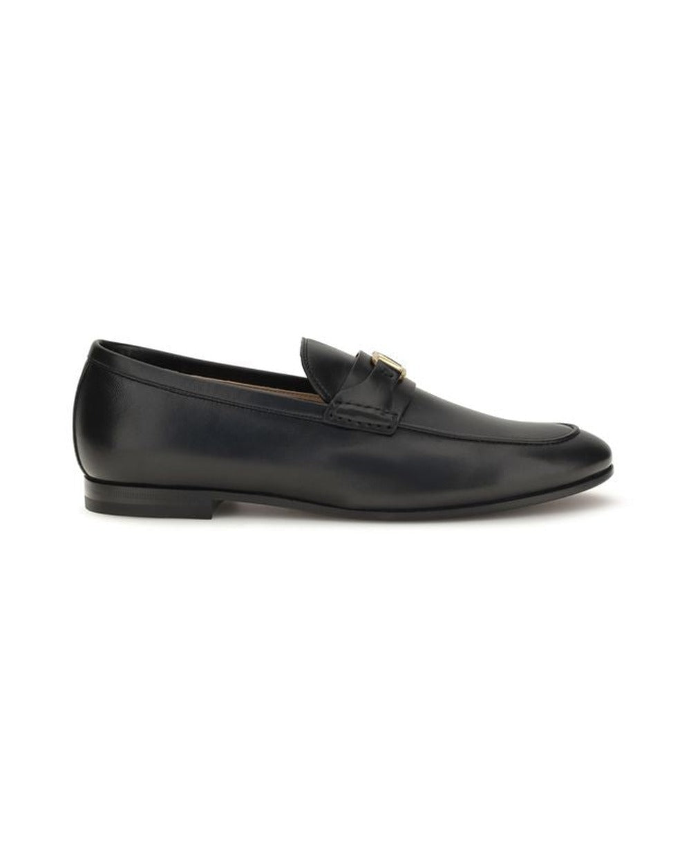 Valentino Garavani Black Calf Leather Bos Taurus Slip-On Loafers