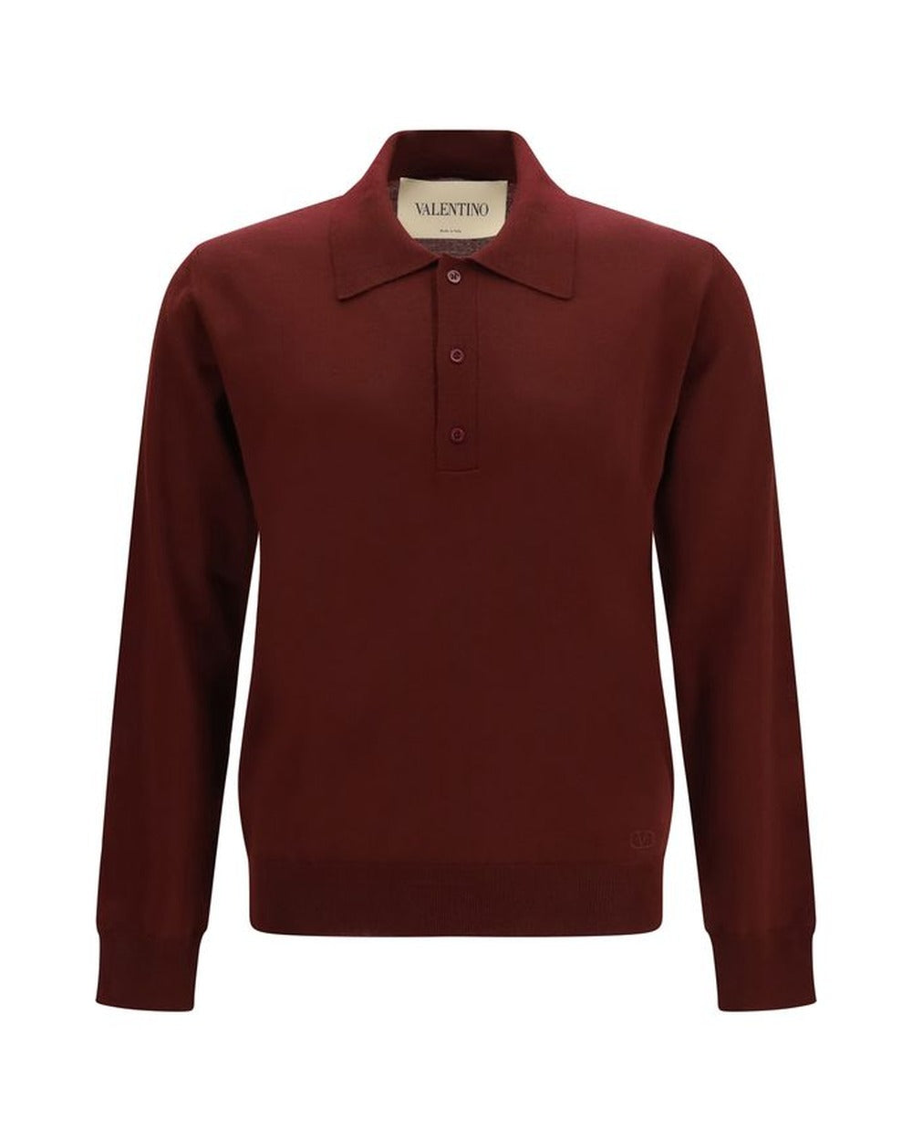 Valentino Garavani Bordeaux Wool Oves Aries Polo Shirt
