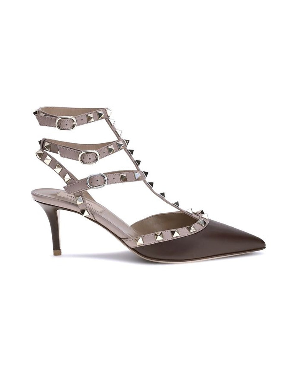 Brown Calf Leather Bos Taurus Mid Heel Pumps