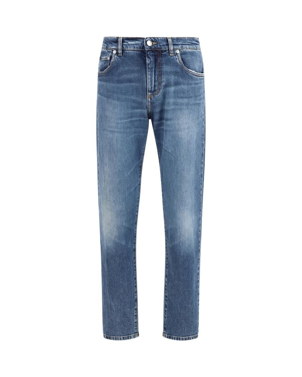 Dolce & Gabbana Blue Cotton Straight-Leg Jeans