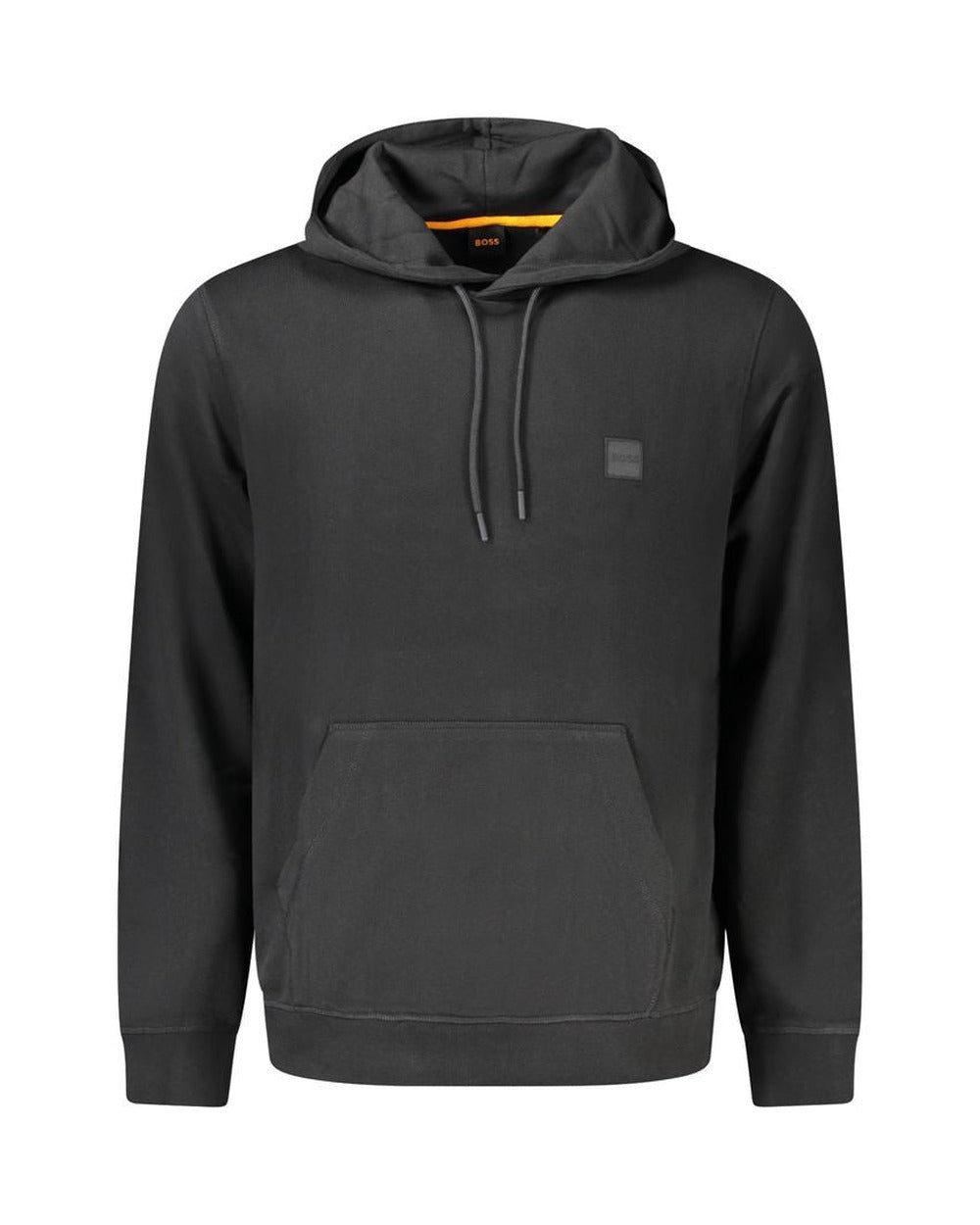 Black Cotton Men's Hooded Sweatshirt