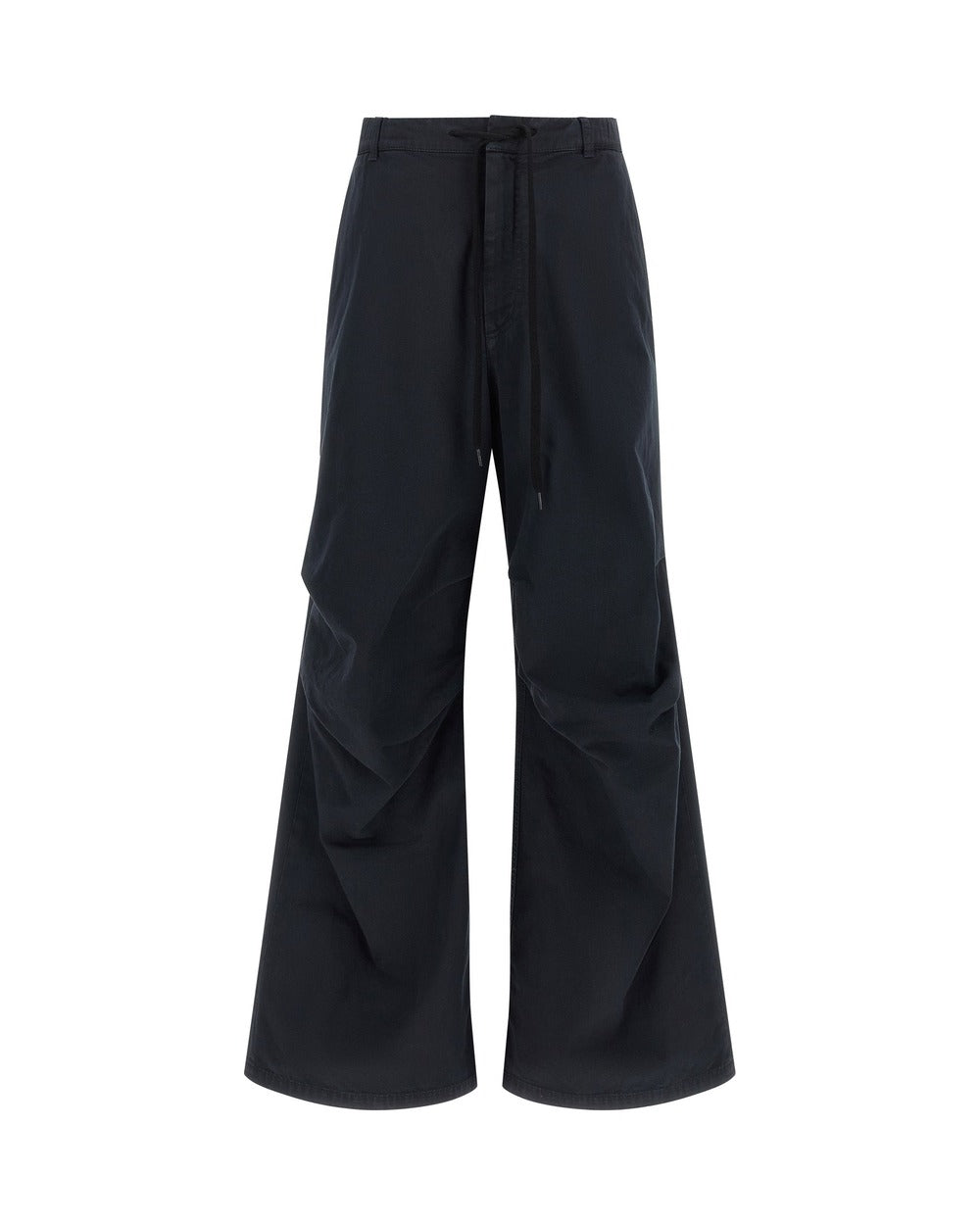 Blue Cotton Casual Pants
