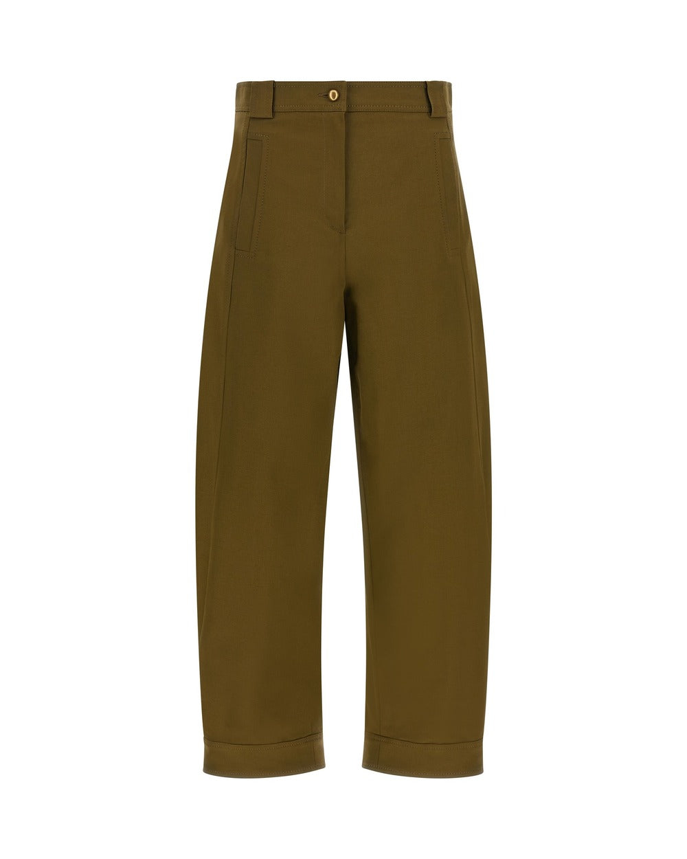 Bicolor Cotton Cropped Pants