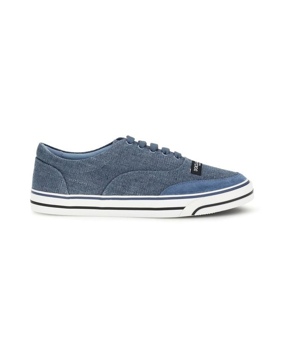 Blue Linen Low Top Sneakers