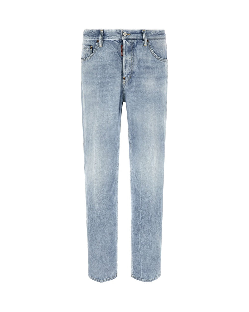 Dsquared² Blue Cotton Straight-Leg Jeans