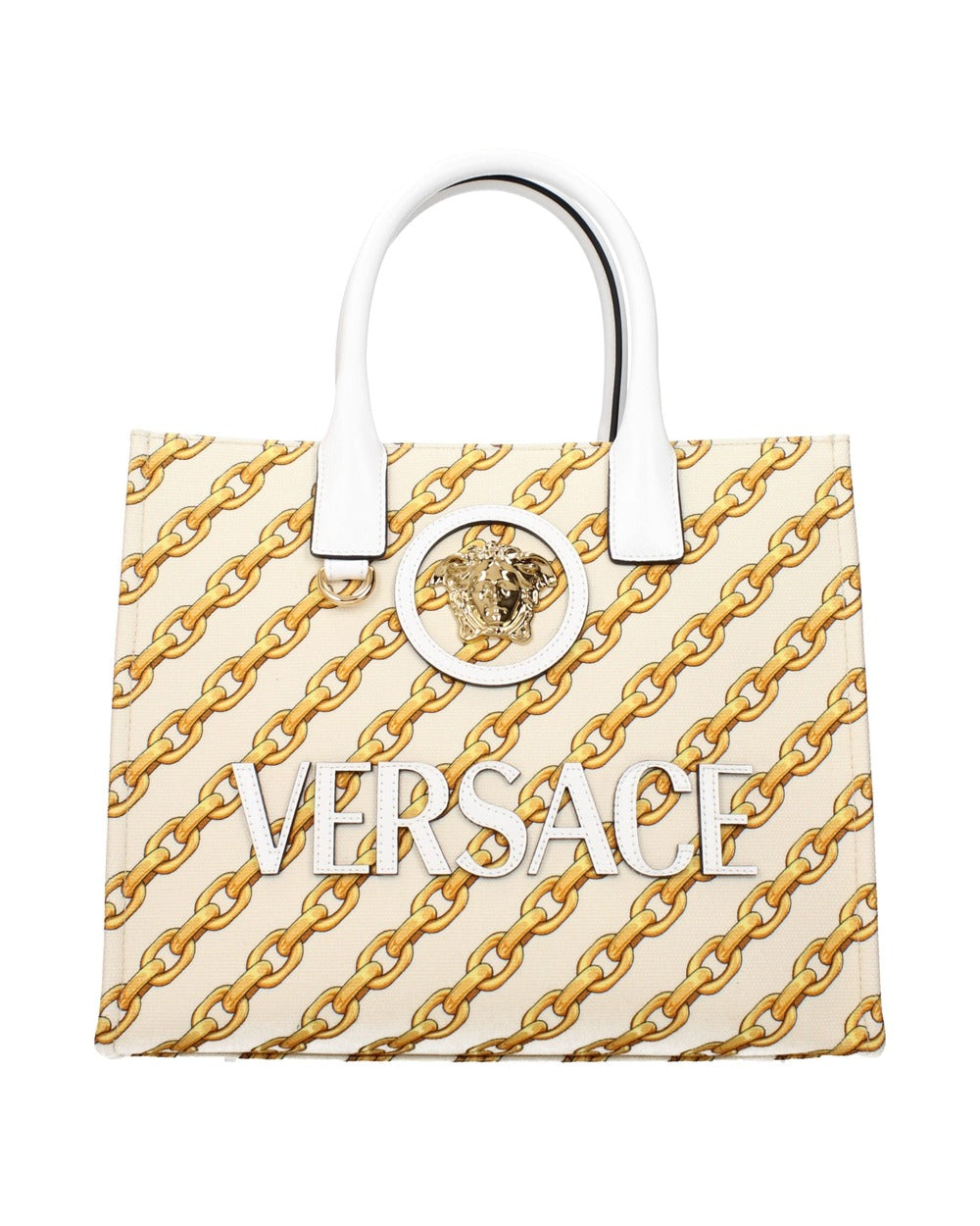 Beige Fabric Handbag