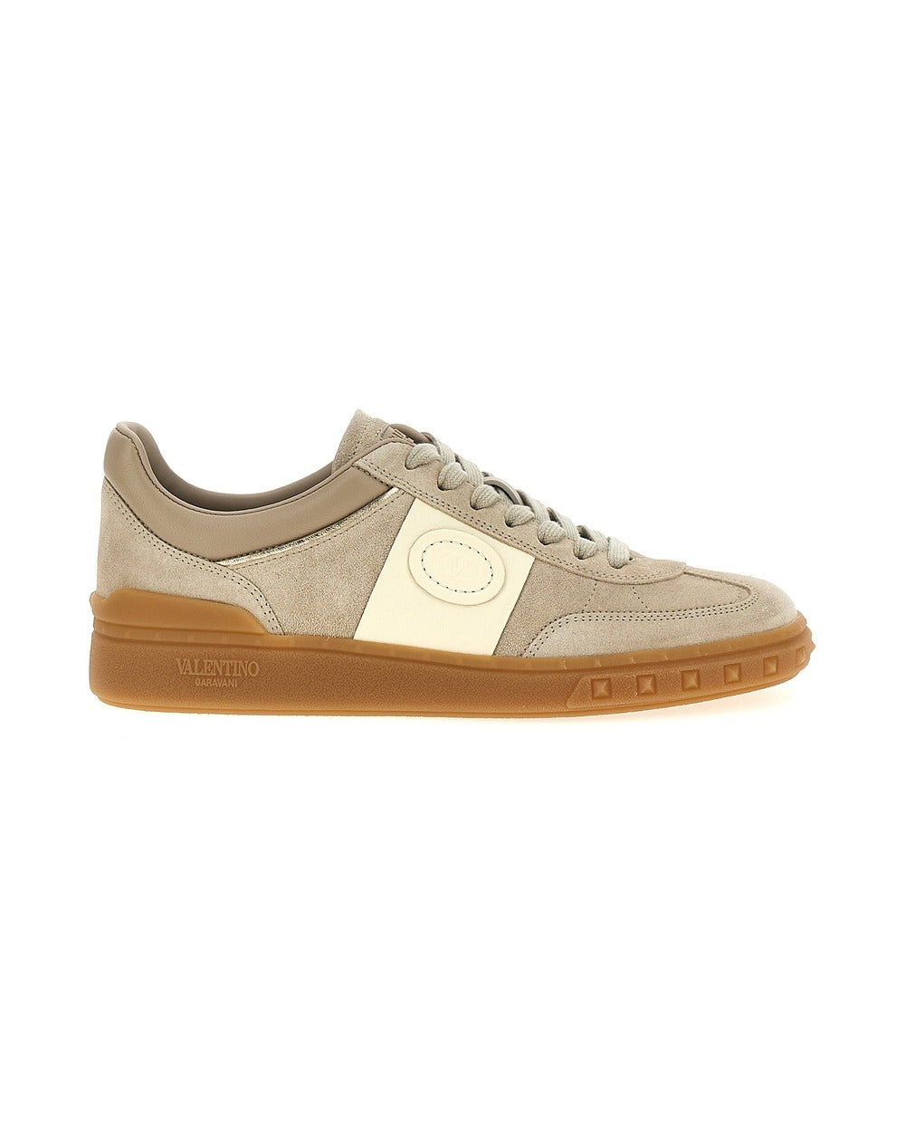 Beige Calfskin Low Top Sneakers