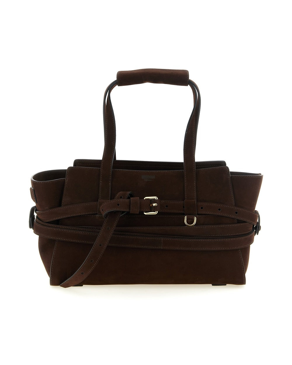 Moschino Brown Calfskin Handbag