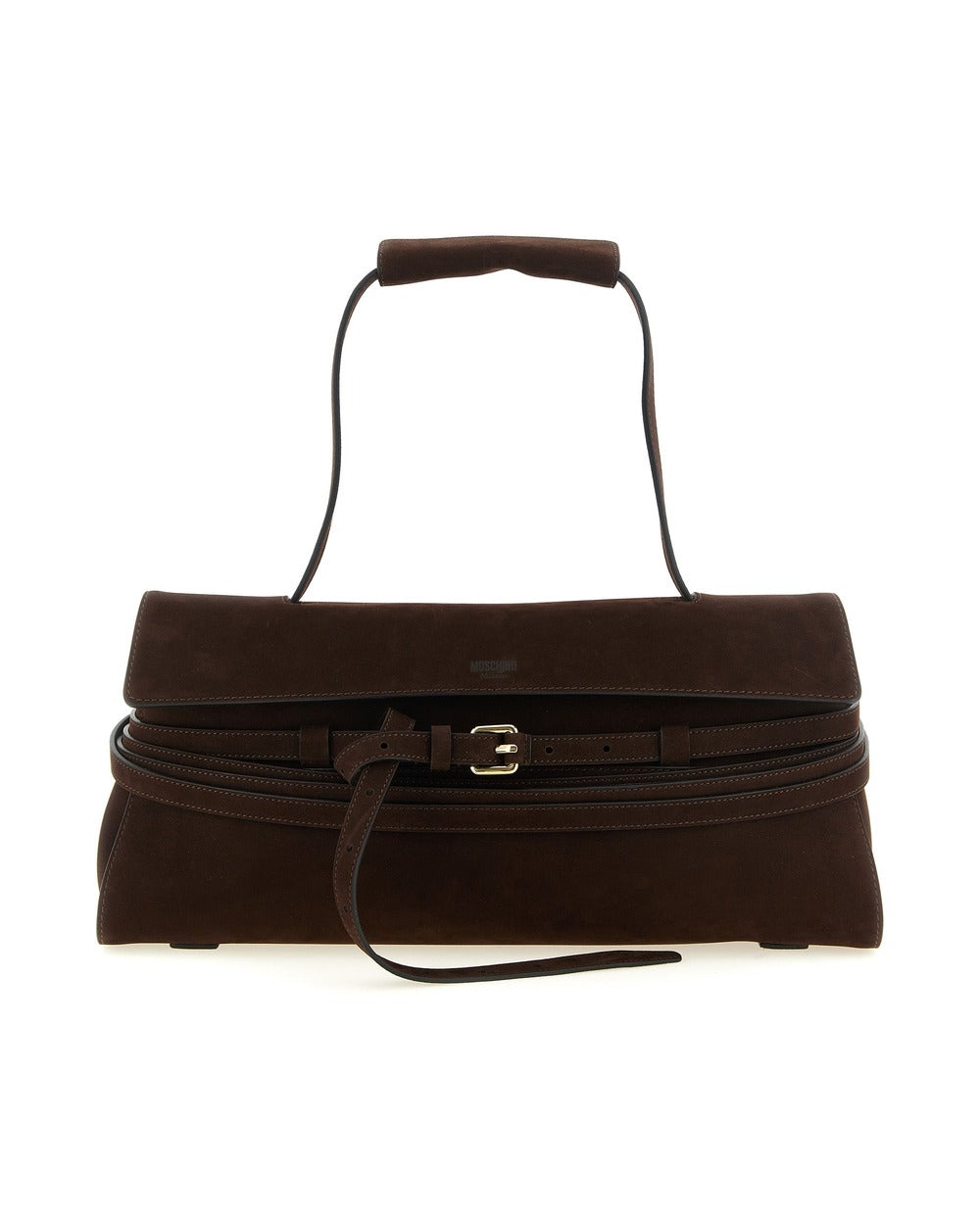 Moschino Brown Calfskin Shoulder Bag