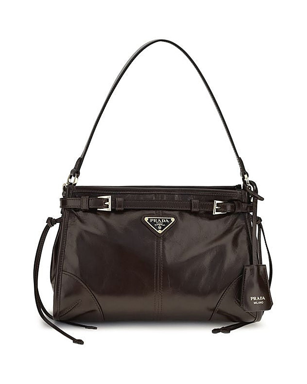 Prada Brown Calf Leather Bos Taurus Handbag
