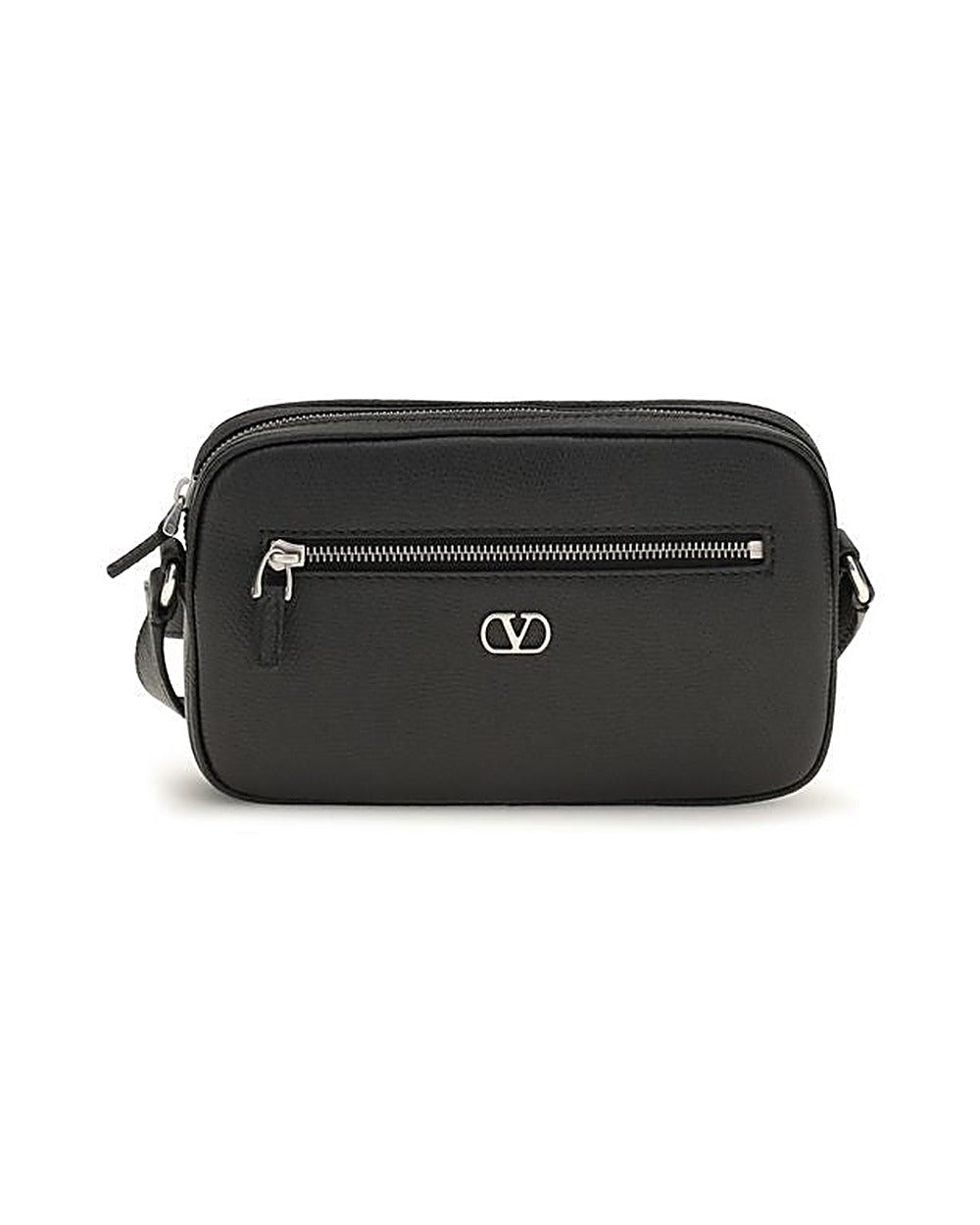 Valentino Garavani Black Calf Leather Bos Taurus Shoulder Bag