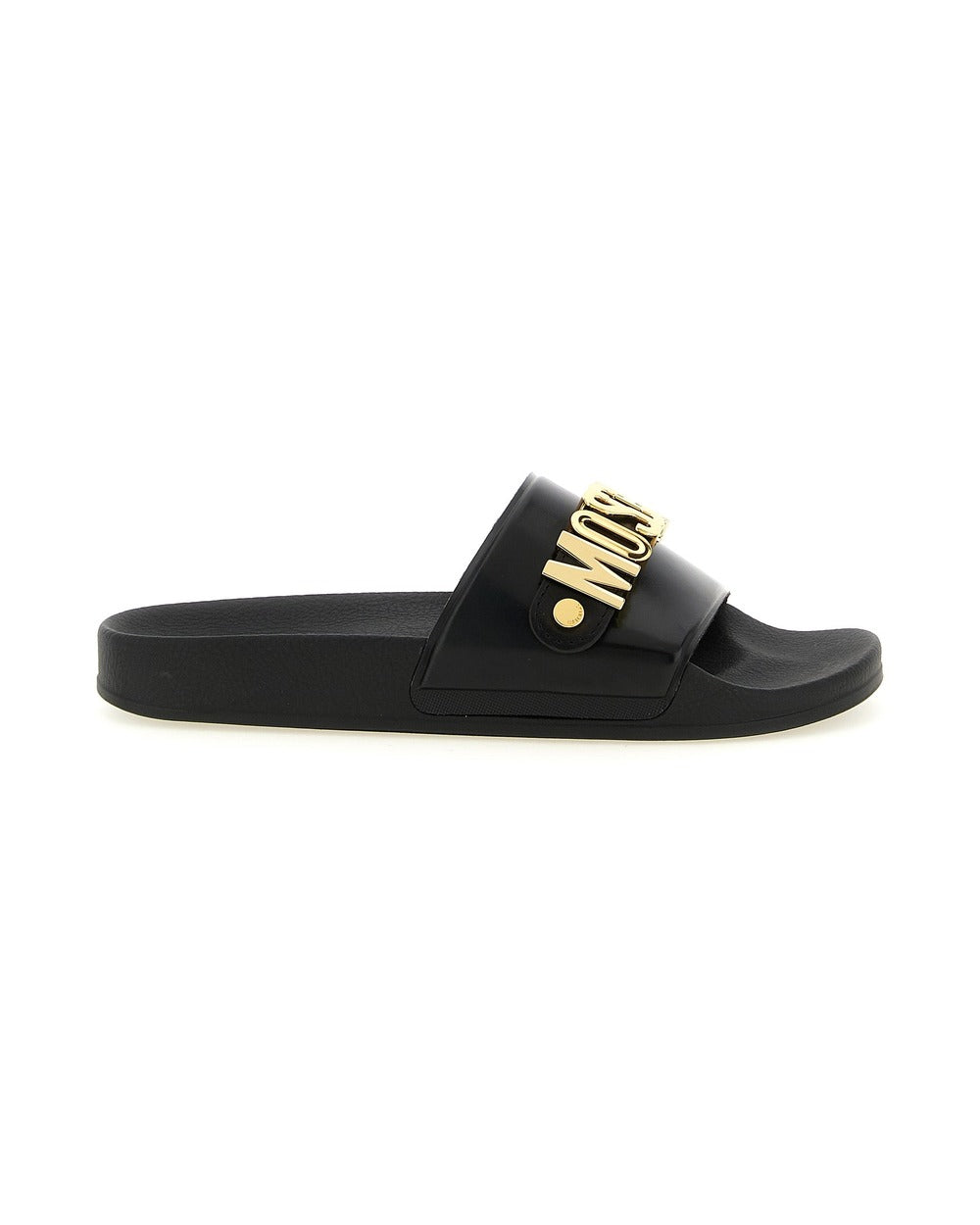 Moschino Gold Pvc Slides
