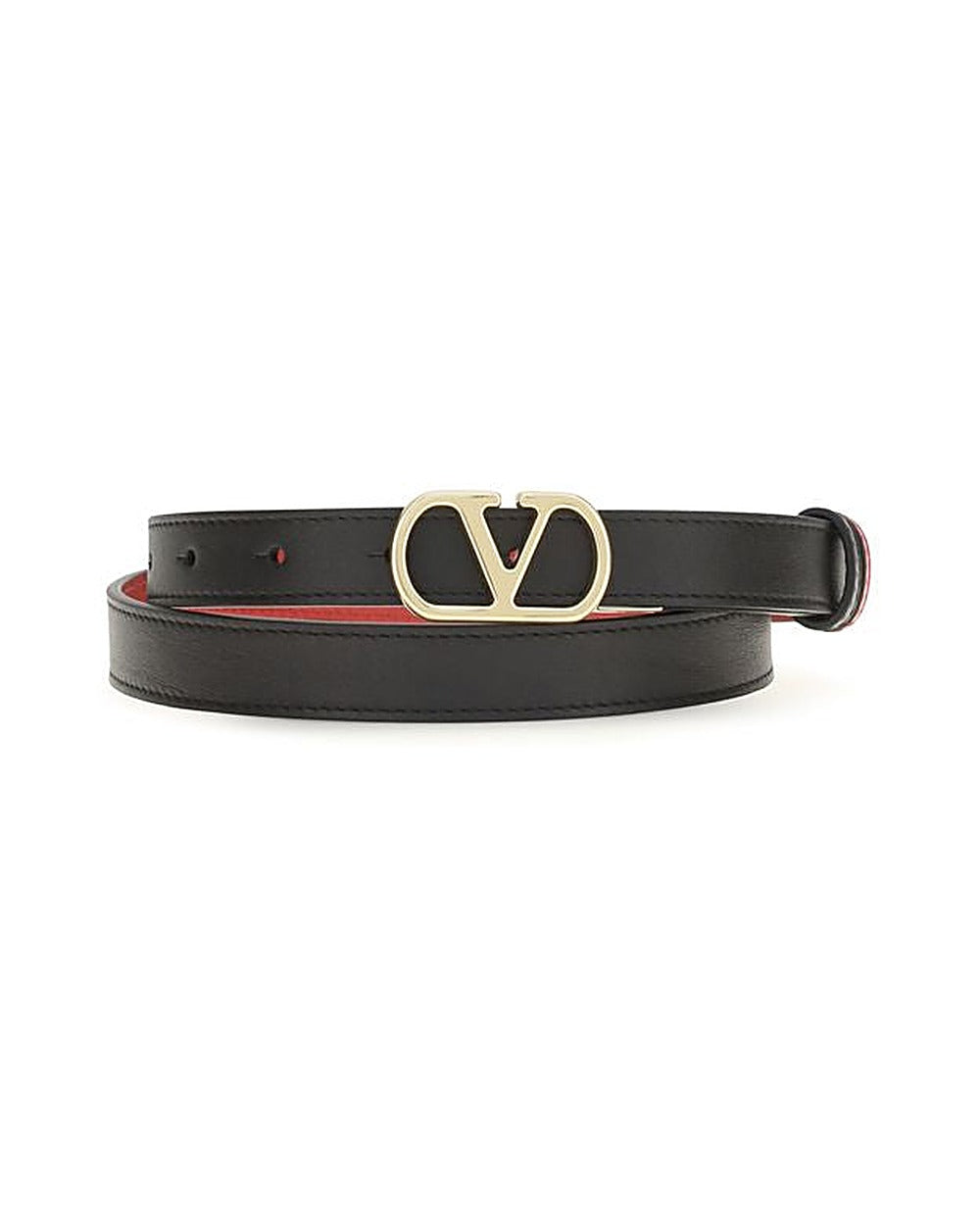 Valentino Garavani Black Calf Leather Bos Taurus Regular Belt