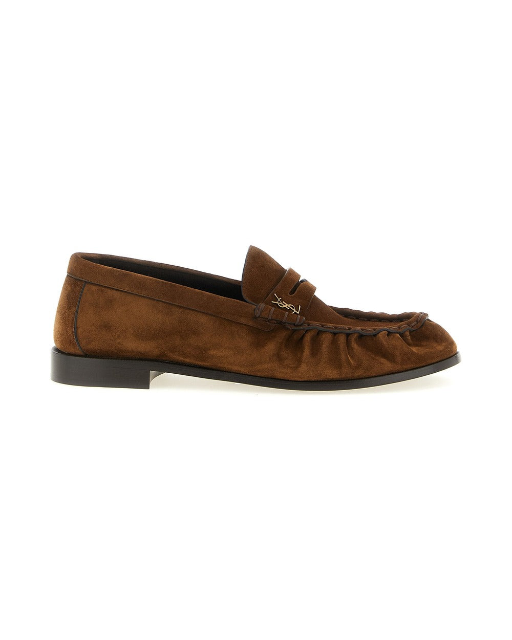 Brown Calfskin Slip-On Loafers