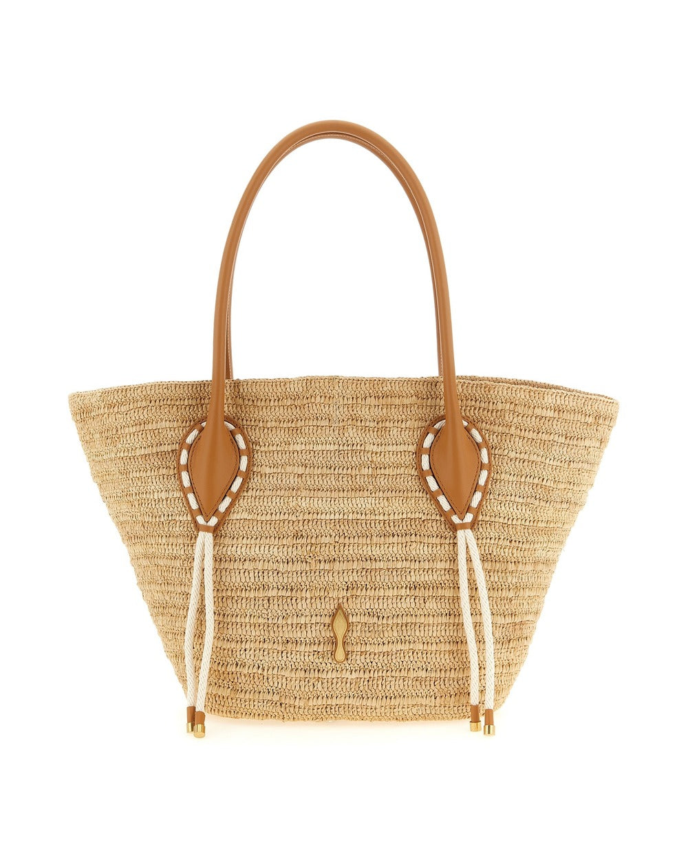 Christian Louboutin Beige Raffia Tote Bag