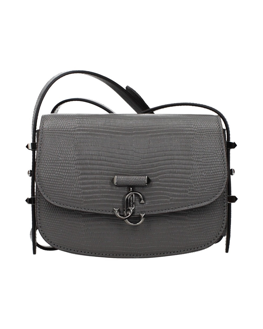 Jimmy Choo Gray Leather Shoulder Bag