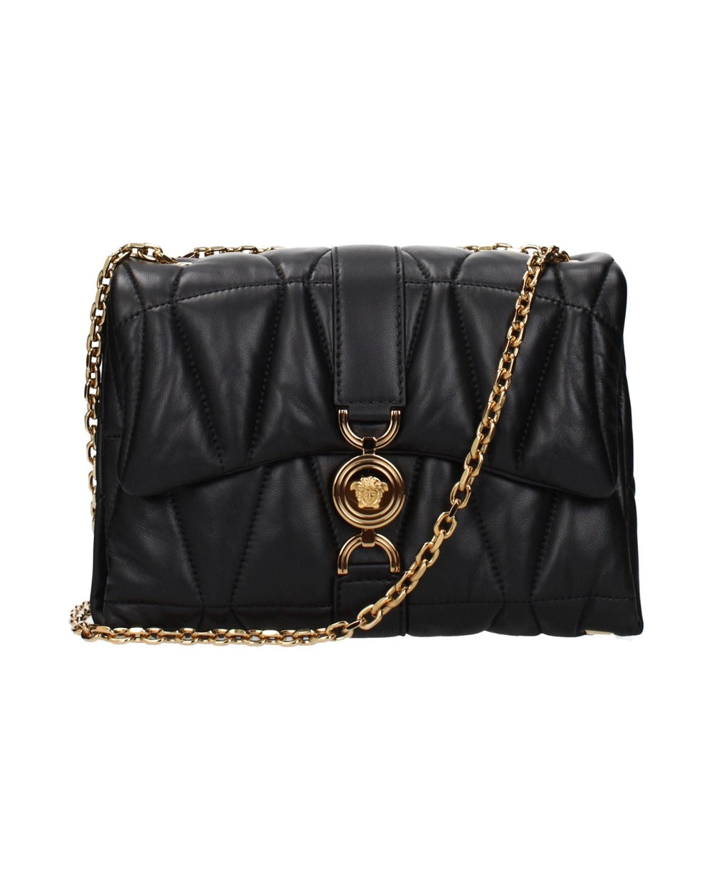 Versace Black Leather Shoulder Bag