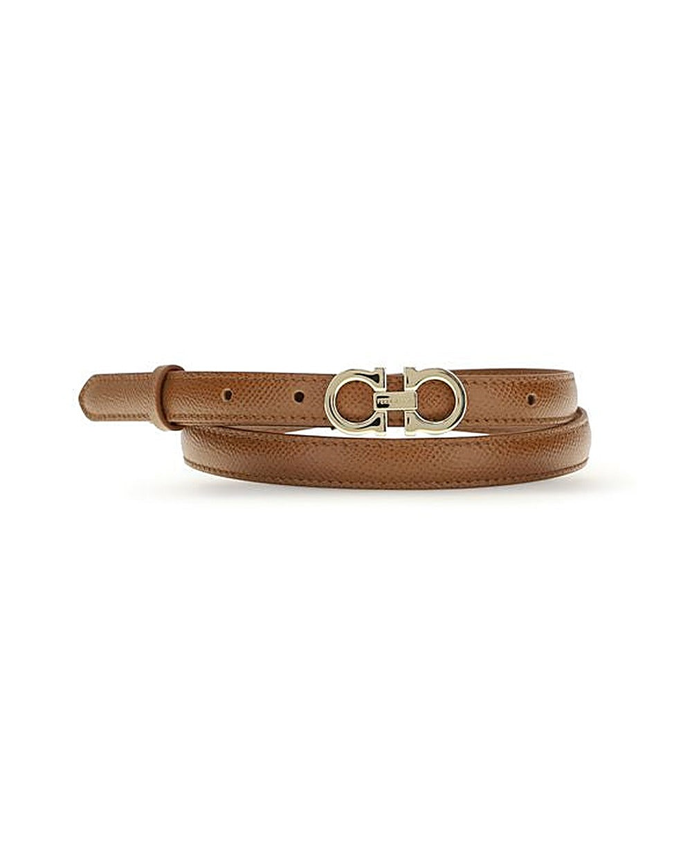 Ferragamo Beige Calf Leather Bos Taurus Thin Belt