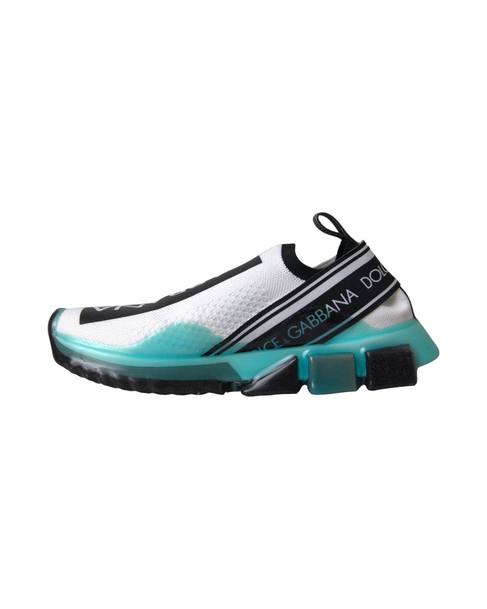 Dolce & Gabbana Black White Blue Slip On Sorrento Sneakers Shoes