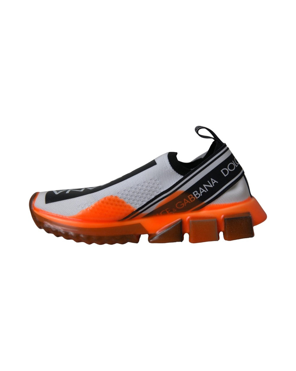 Dolce & Gabbana Black White Orange Slip On Sorrento Sneakers Shoes