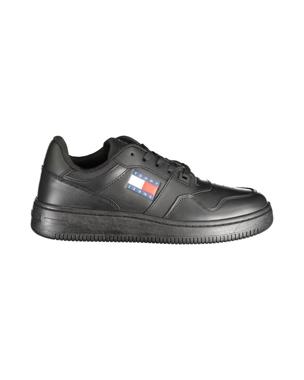 Tommy Hilfiger Black Leather Women Sneaker