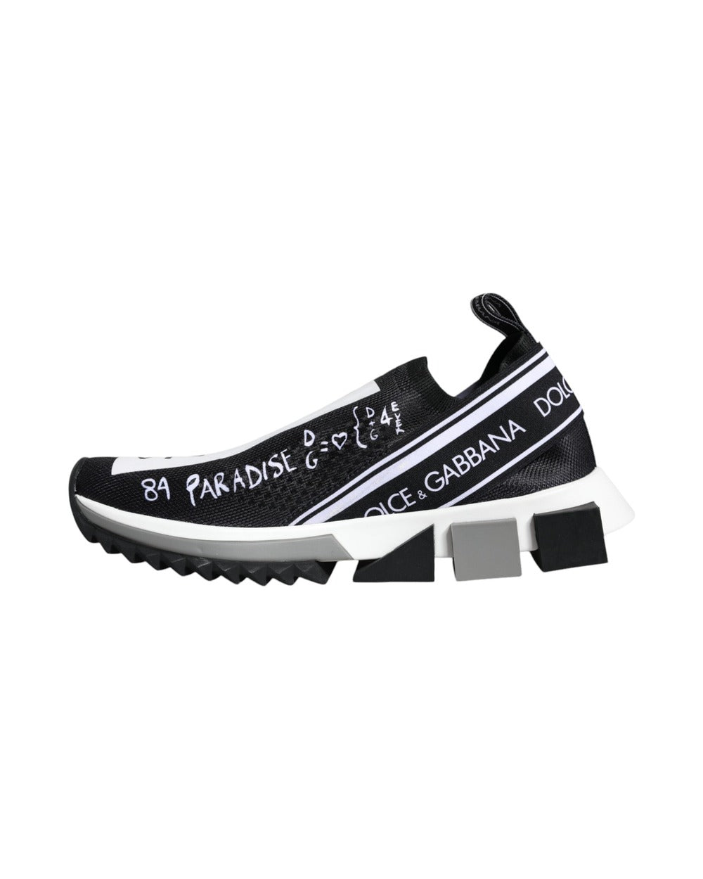 Dolce & Gabbana Black White Sorrento Low Top Sneakers Shoes