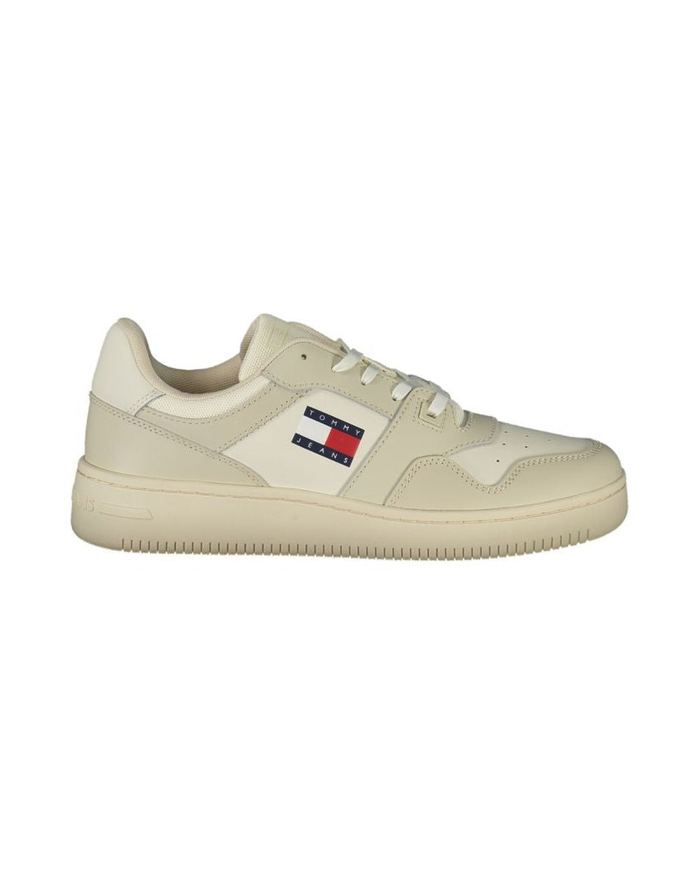 Tommy Hilfiger Beige Leather Men Sneaker