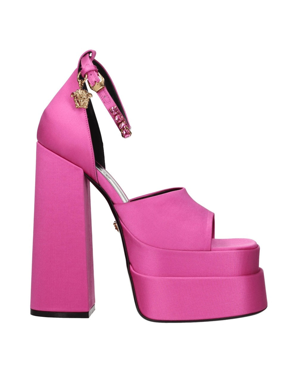 Versace Pink Satin Platform Sandals