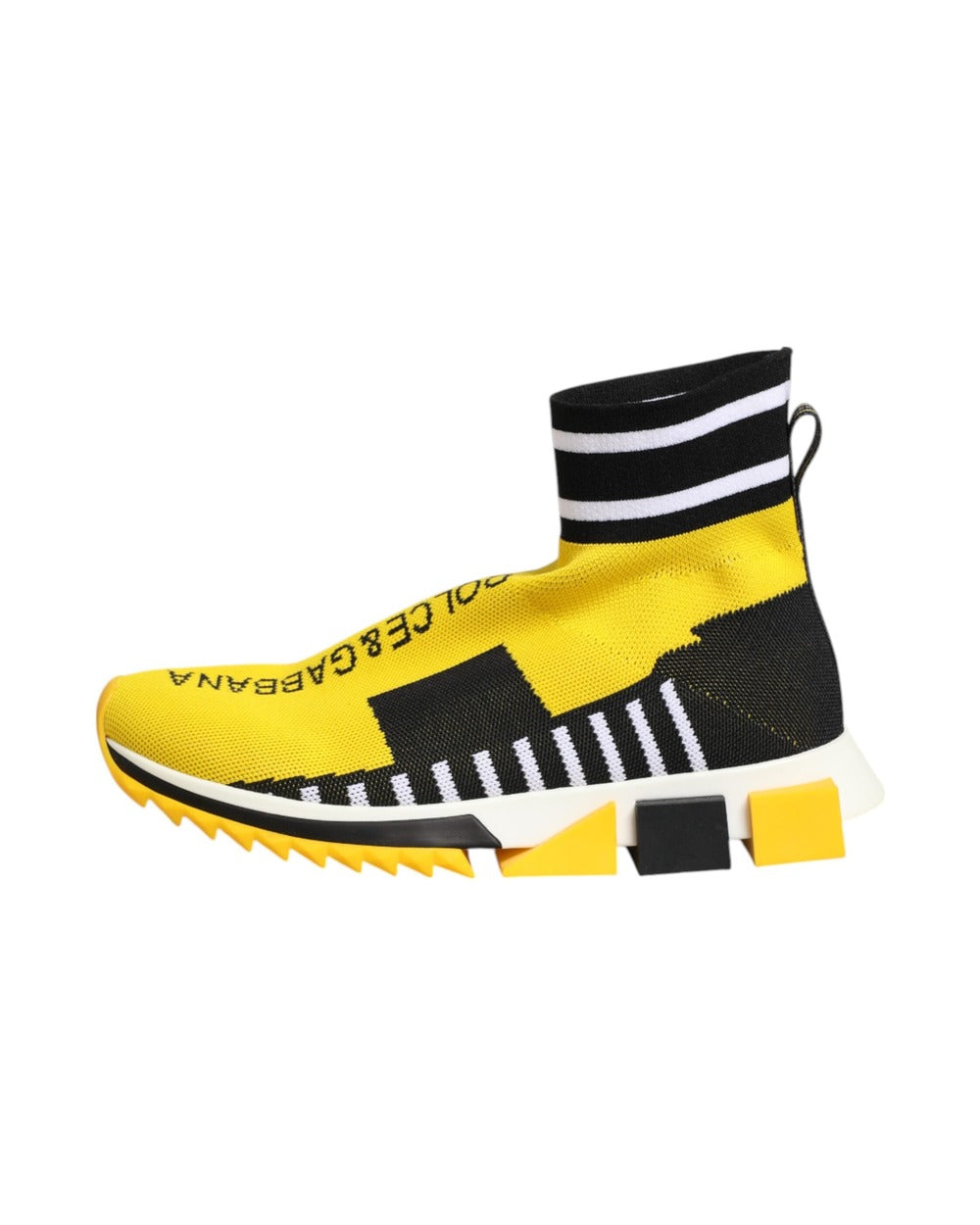 Dolce & Gabbana Yellow Black Sorrento Socks Sneakers Shoes
