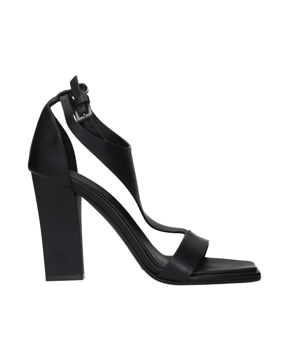 Max Mara Black Leather Stiletto Heel Sandals