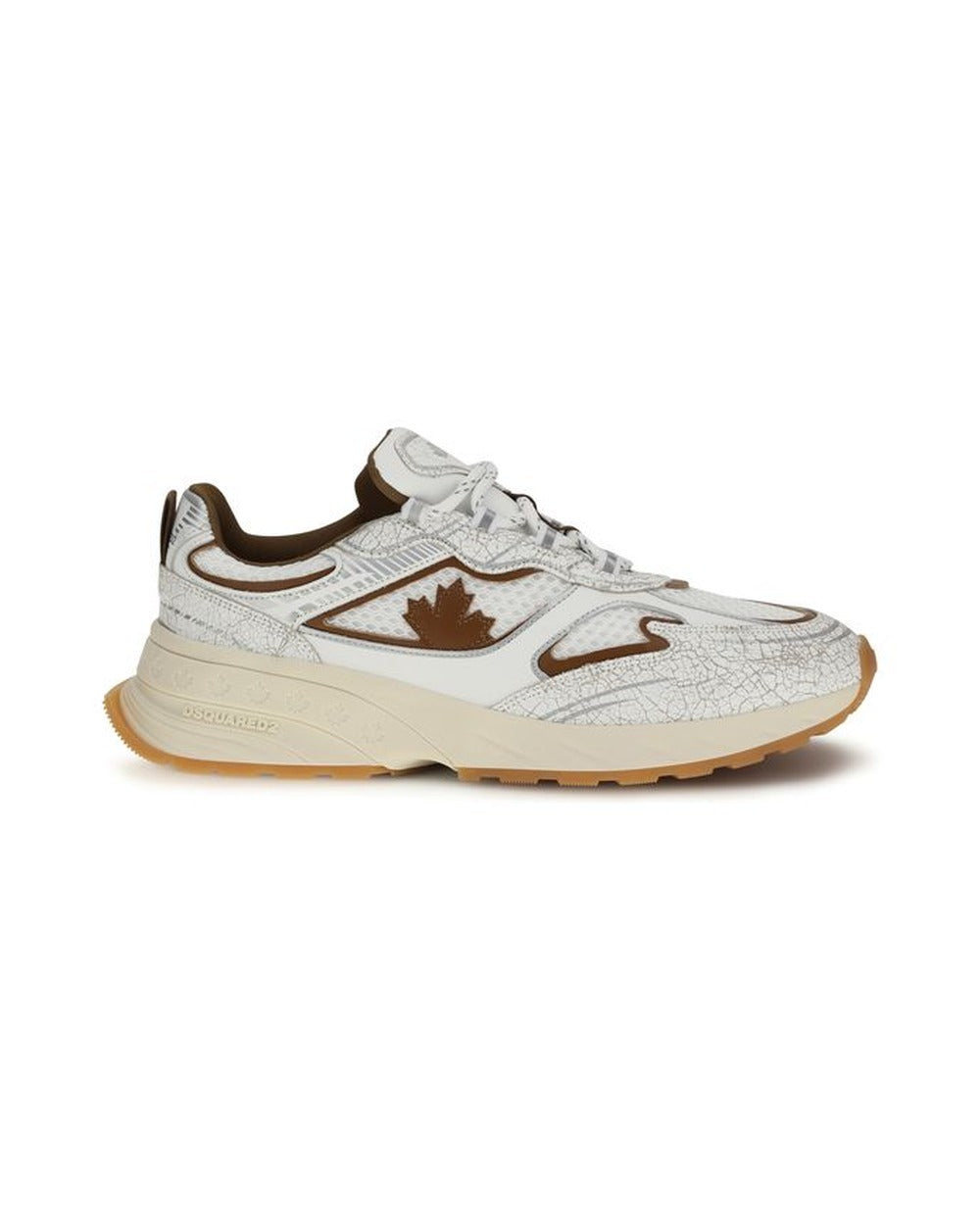 Dsquared² White Calf Leather Bos Taurus Athletic Sneakers