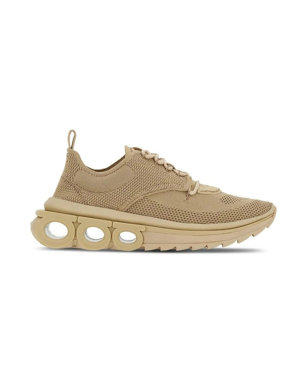 Salvatore Ferragamo Beige Fabric Athletic Sneakers