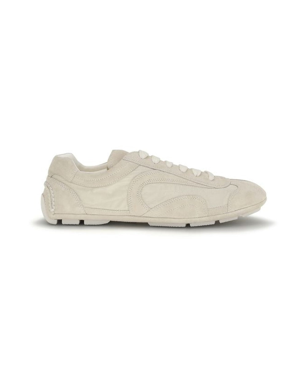 Prada Beige Calf Leather Bos Taurus Sneakers