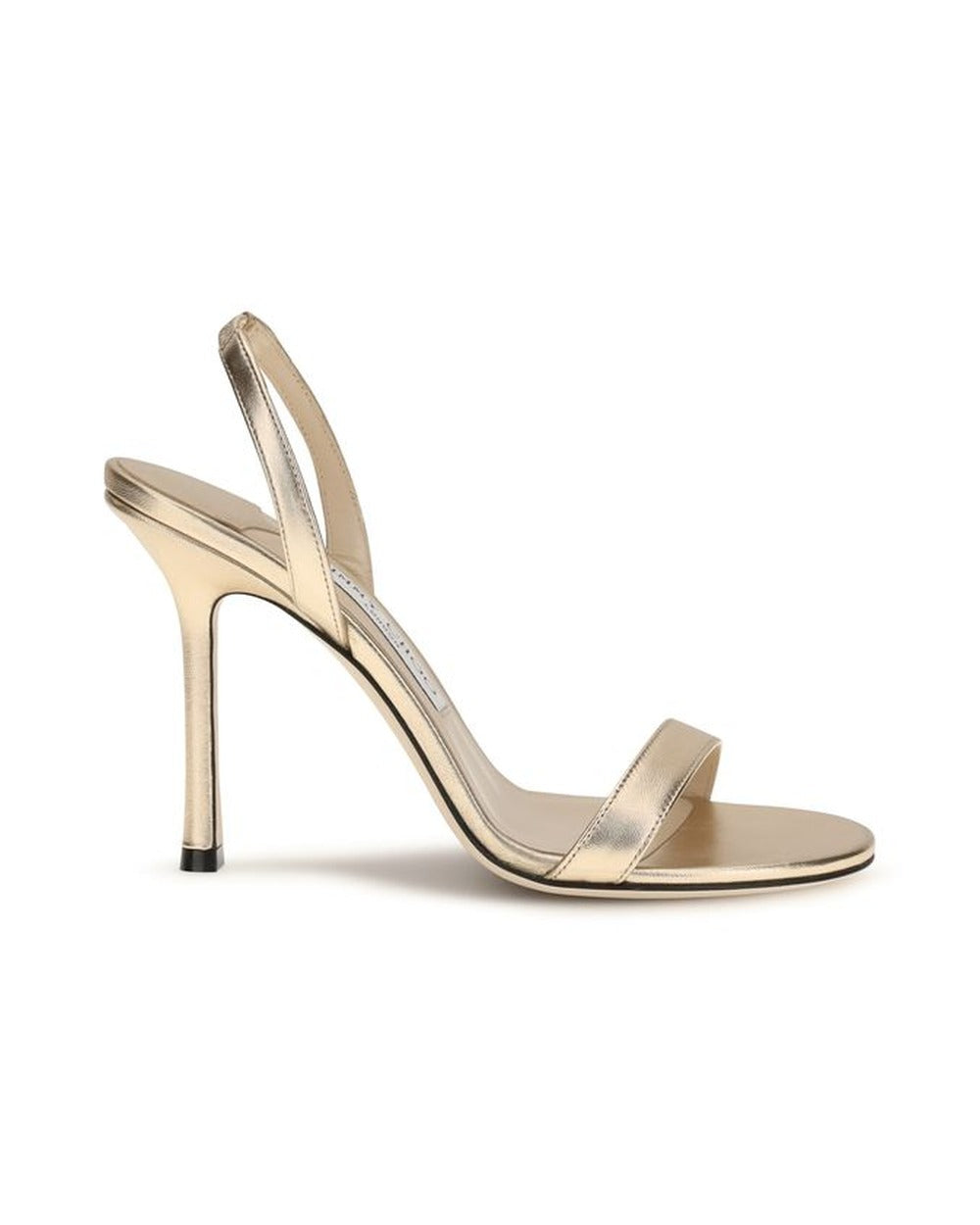 Jimmy Choo Gold Calf Leather Bos Taurus Stiletto Heel Sandals