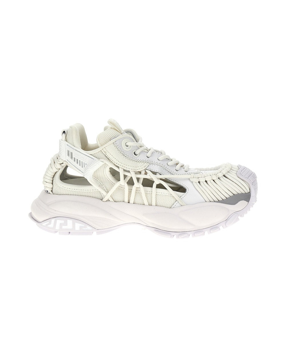 Versace White Calfskin Athletic Sneakers