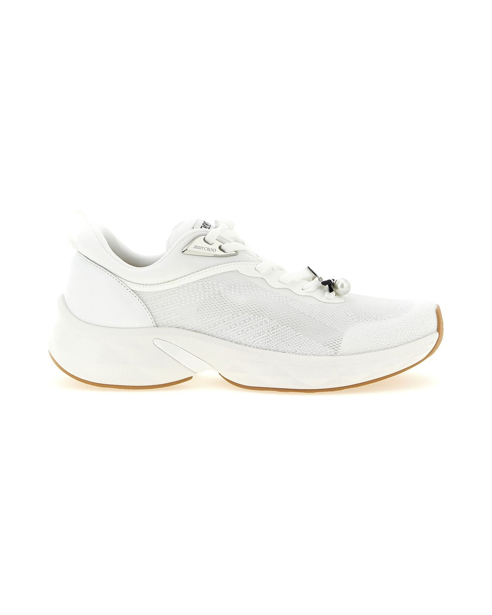 Jimmy Choo White Tencel Athletic Sneakers