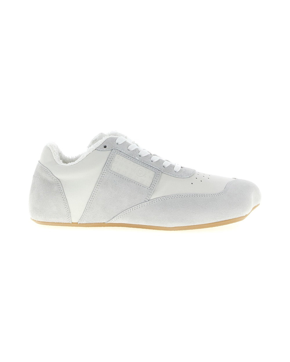 MM6 Maison Margiela White Calfskin Athletic Sneakers