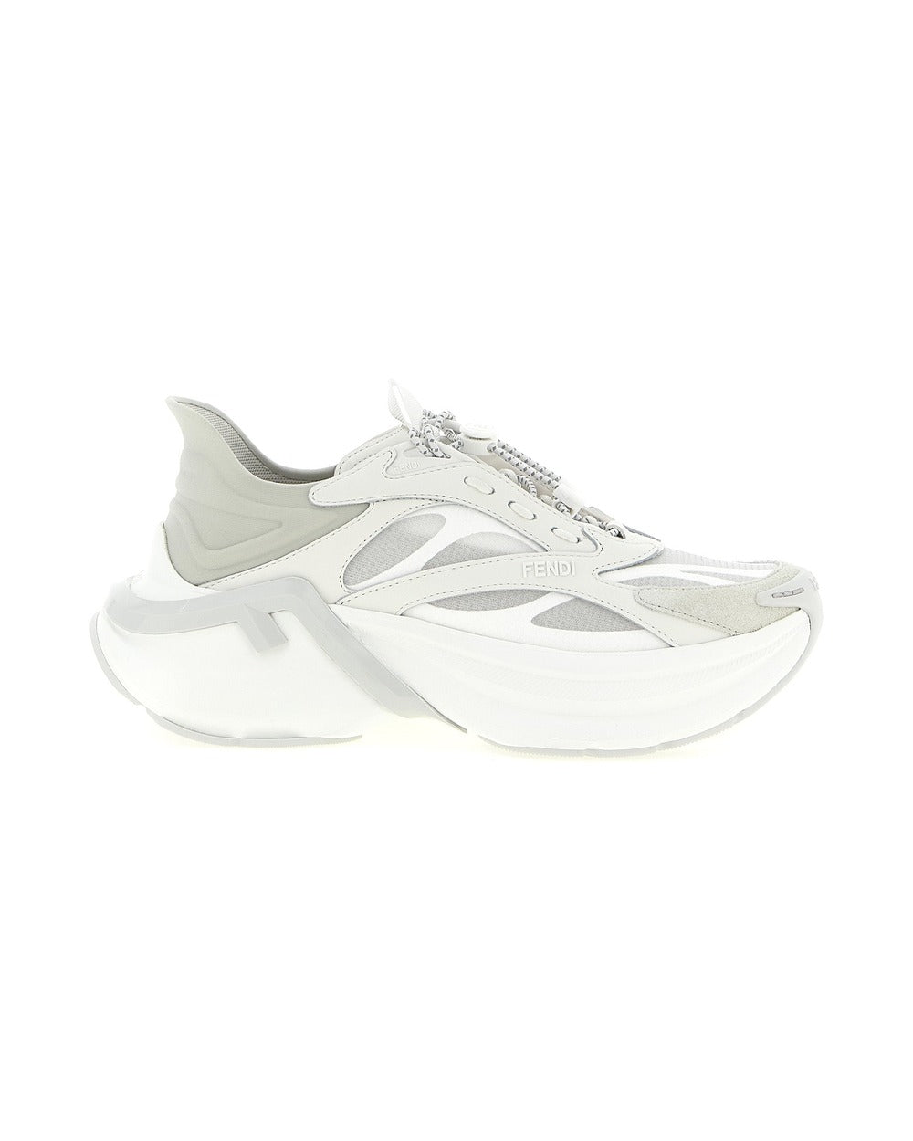 Fendi Gray Calfskin Athletic Sneakers