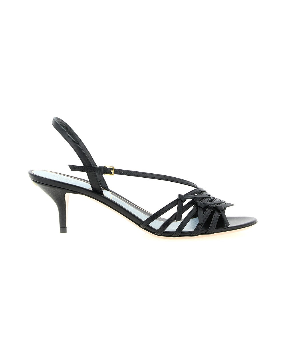 Valentino Garavani Black Calfskin Stiletto Heel Sandals