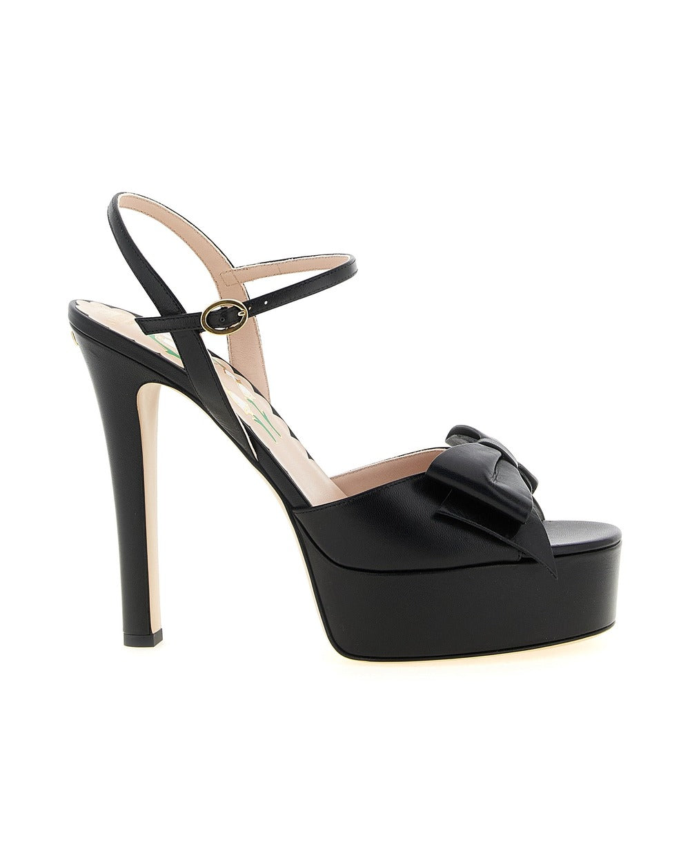 Valentino Garavani Black Calfskin Stiletto Heel Sandals