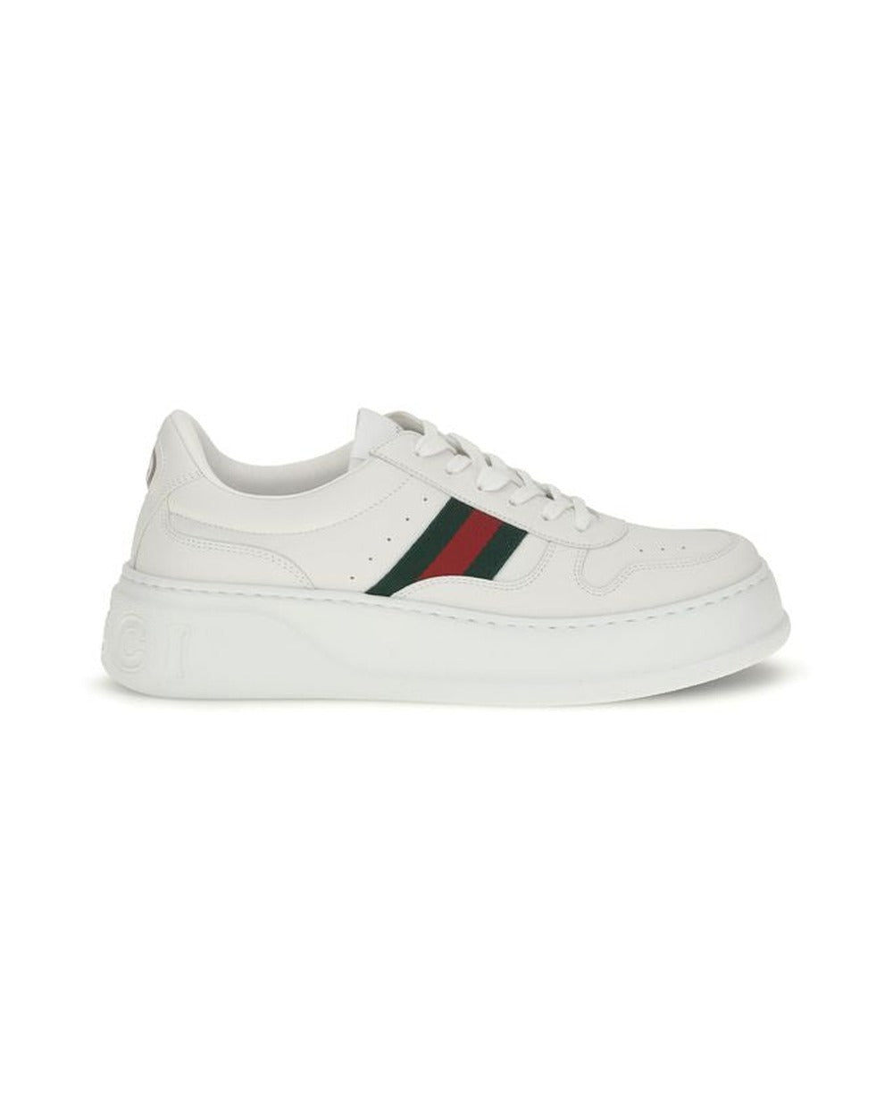 Gucci White Calf Leather Bos Taurus Chunky Sneakers