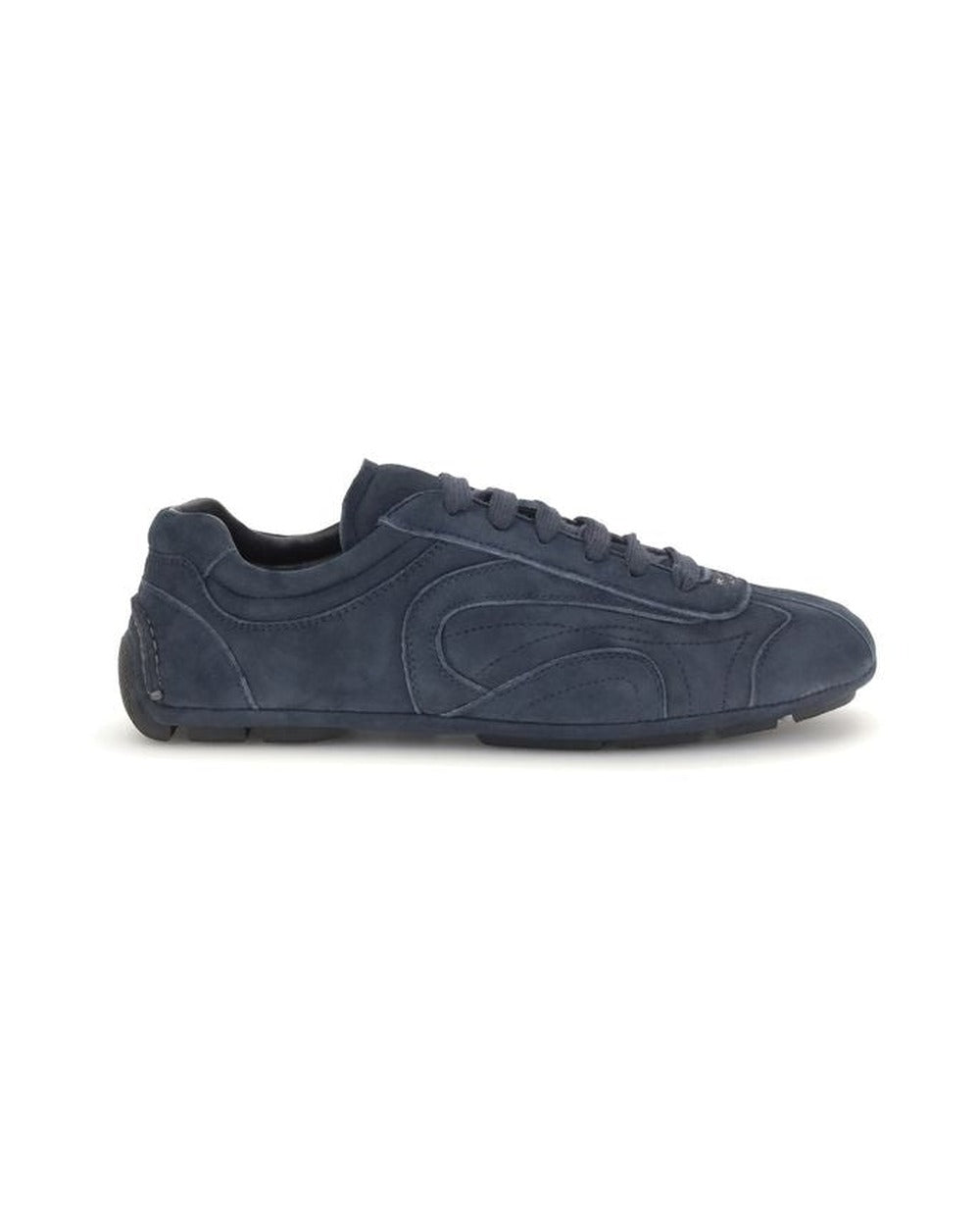Prada Blue Calf Leather Bos Taurus Athletic Sneakers