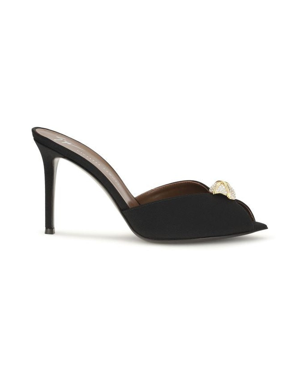 Giuseppe Zanotti Black Calf Leather Bos Taurus Stiletto Heel Sandals