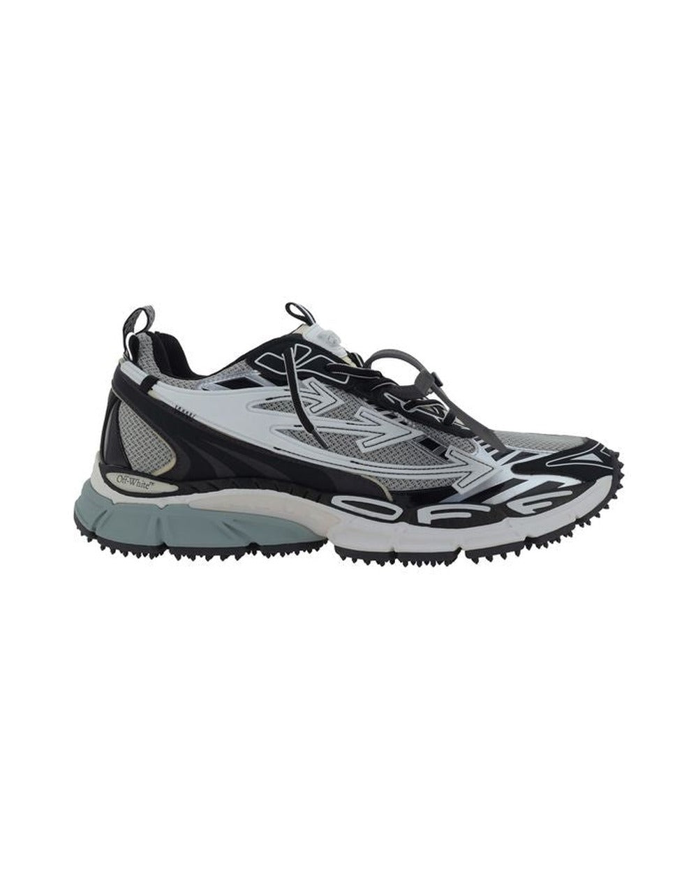 Off-White Gray Polyurethane Athletic Sneakers