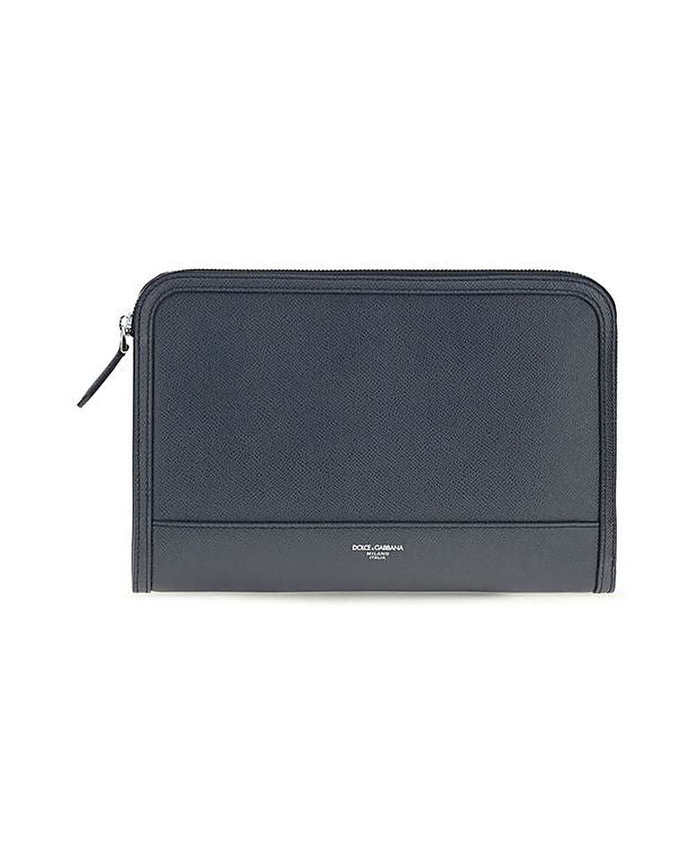 Dolce & Gabbana Blue Calf Leather Bos Taurus Clutch Bag