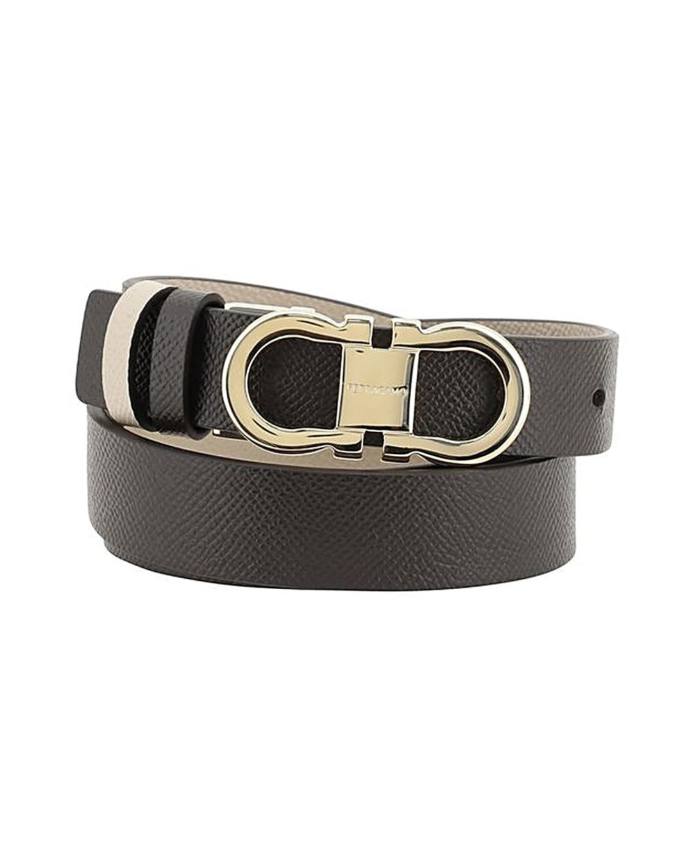 Ferragamo Black Calf Leather Bos Taurus Regular Belt