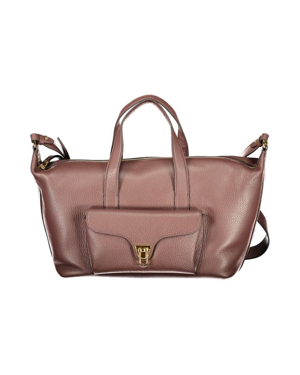 Coccinelle Brown Leather Womens Bag with Handles and Shoulder Strap