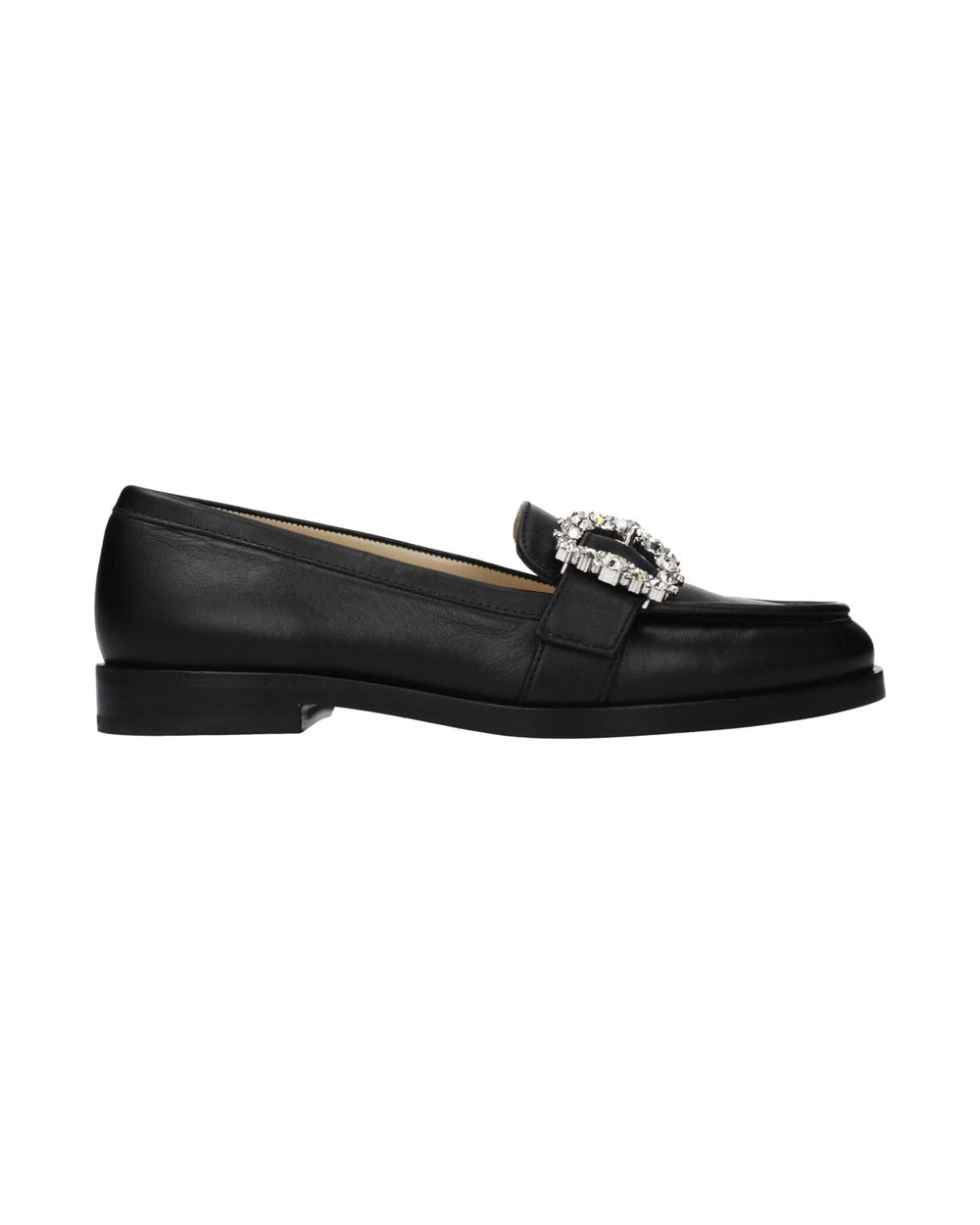 Jimmy Choo Black Leather Slip-On Loafers