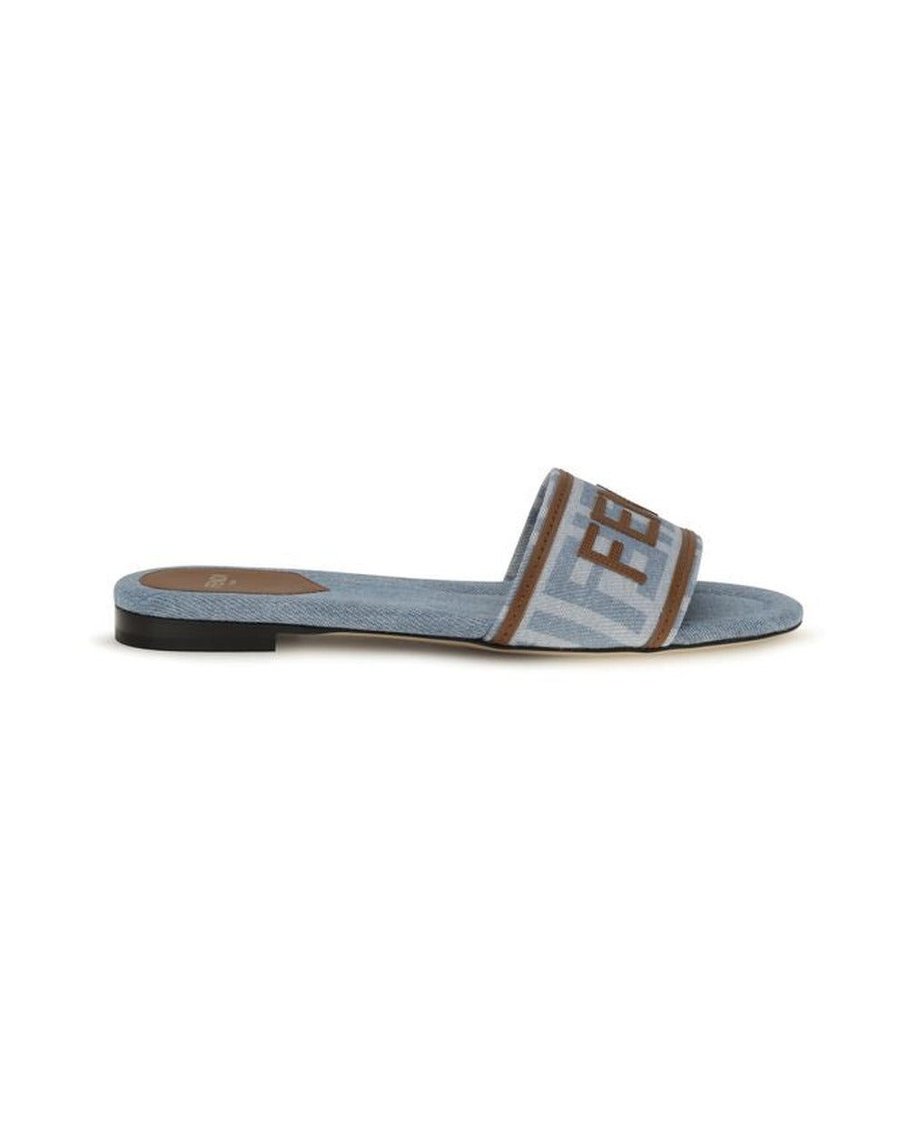 Fendi Blue Polyamide Flat Sandals