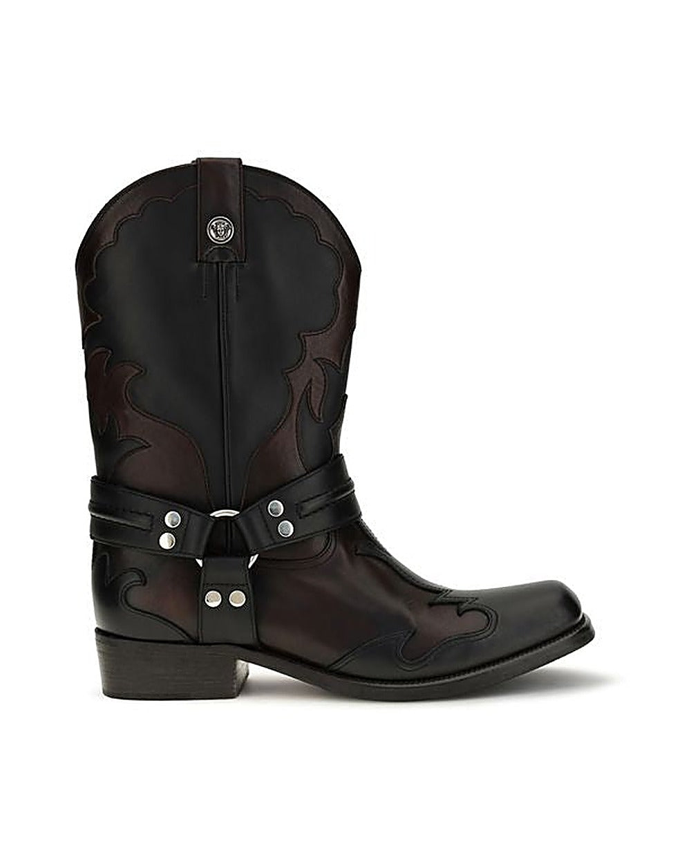 Versace Black Calf Leather Bos Taurus Boots